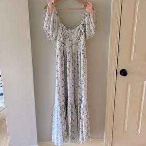 Loveshackfancy Angie silk printed floral dress.  Size S